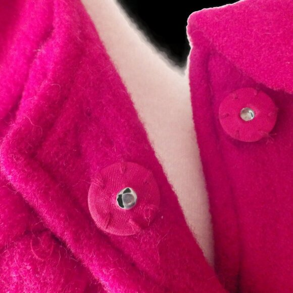 Boiled Wool Red Coat Dress/ Cynthia Rowley/ Size M - Picture 3 of 6